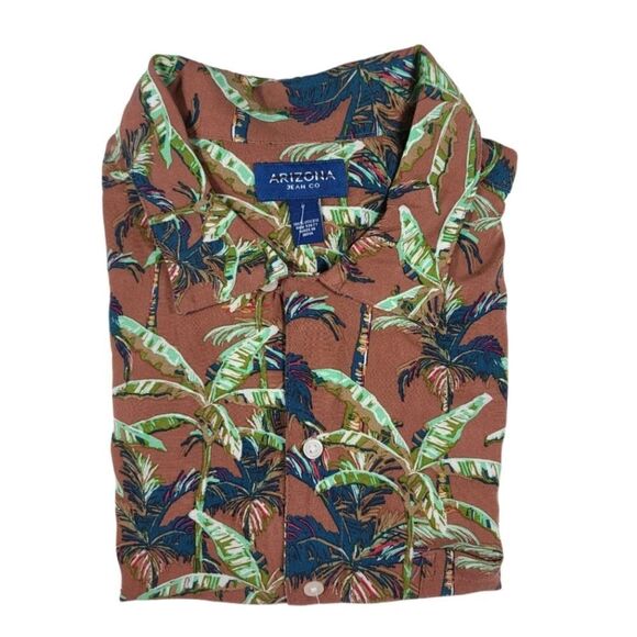 Arizona Jean CO Mens Hawaiian Palm Tree Shirt - Picture 1 of 13